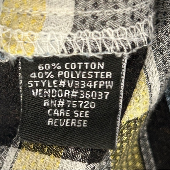 BKE Vintage White Black Plaid Athletic Fit Western Short Sleeve Button Up Shirt - Picture 6 of 7